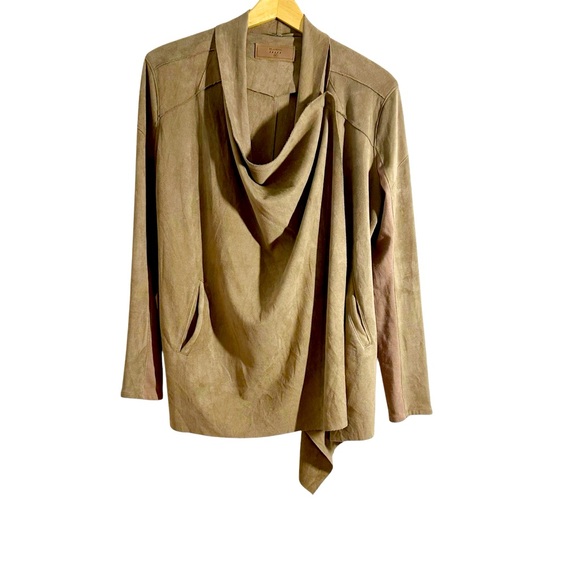 Blank NYC Cloud Nine Waterfall Drape Mt Rushmore Brown Jacket Cardigan Size M - Picture 6 of 16